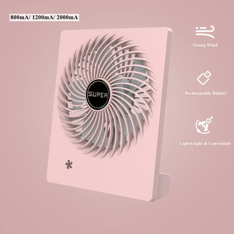 High Quality 5v 5w 5 Blades Rechargeable 2000ma Portable Table Fan For Home Office Outdoor