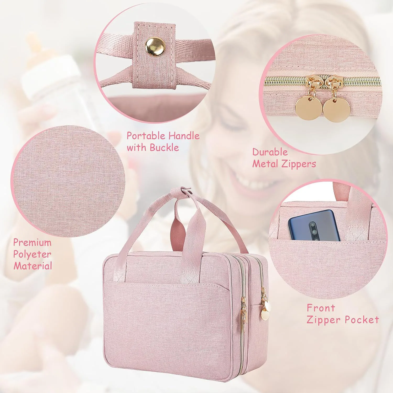 Portable Warmer Insulated Baby Bottle Thermal Tote Breastmilk Cooler Breast Pump Bag