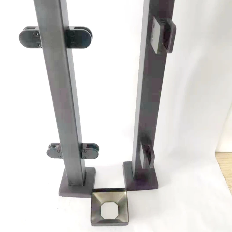 Square  handrail baluster post with square base plate