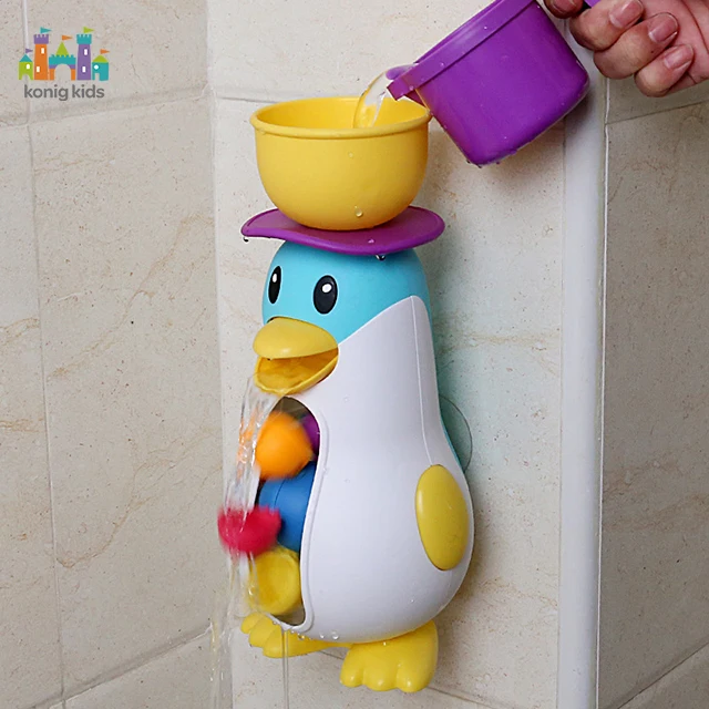 Konig Kids Hot Sell Bath Toy Animal Penguin Bathing Play Spray Water Bathroom Cartoon Baby