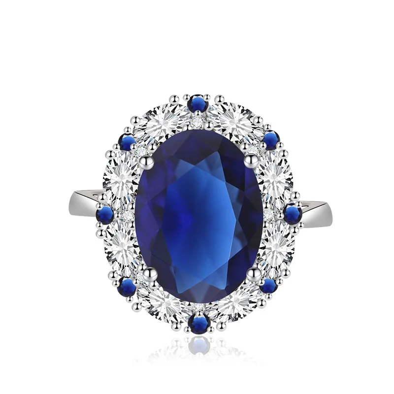 Cross Border Jewelry Accessories Set Blue Zircon 925 Silver Women Enamel Fine Jewelry Jewelry Sets