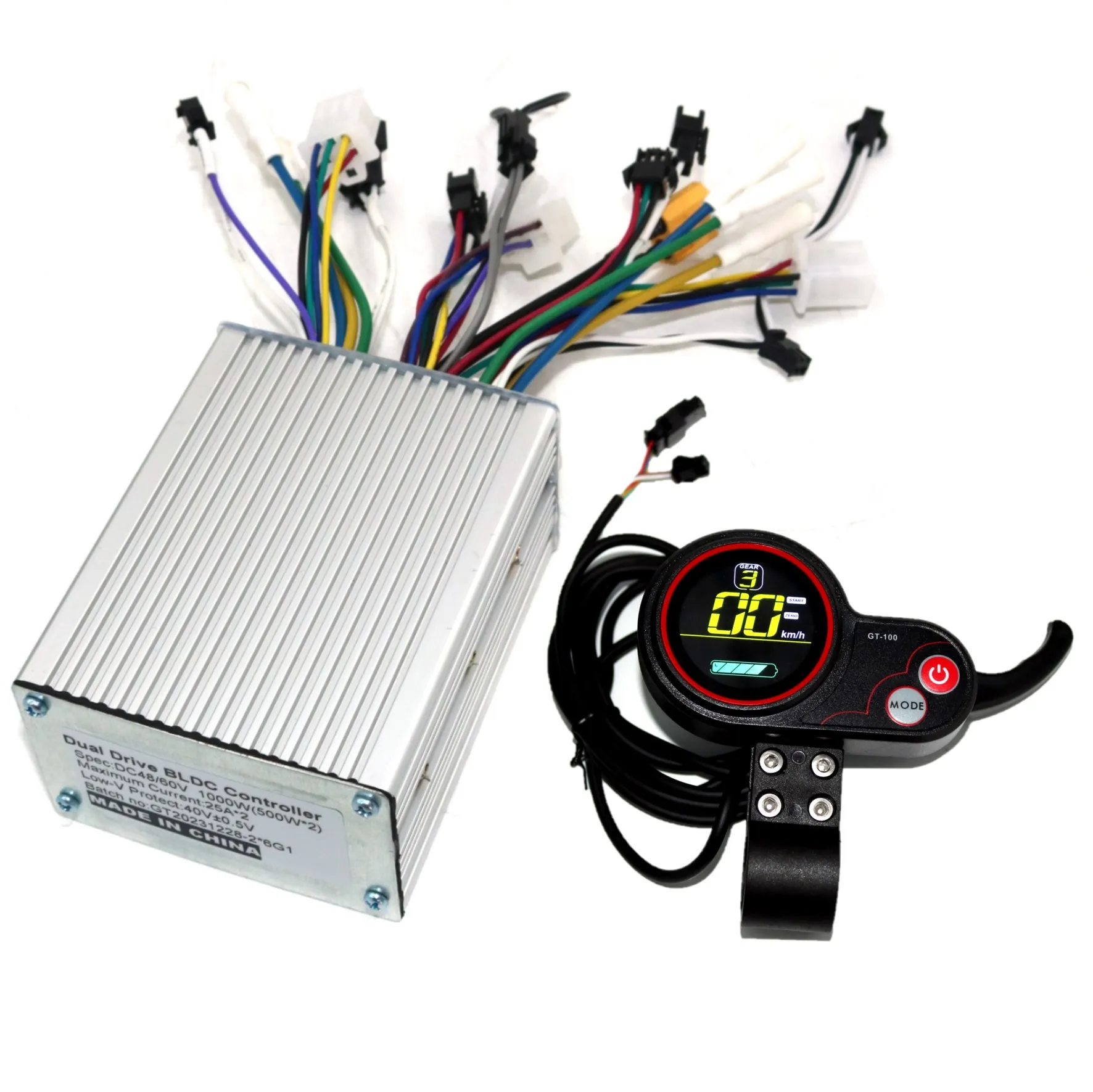 Двойной привод 6MOSFET 48/60 В 1000 Вт (500 * 2) бесщеточный контроллер постоянного тока Электрический Скутер + GT-100 ЖК-набор