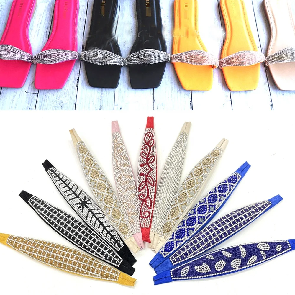 h017 wholesale sparkling shoes upper rhinestone upper for ladies sandals