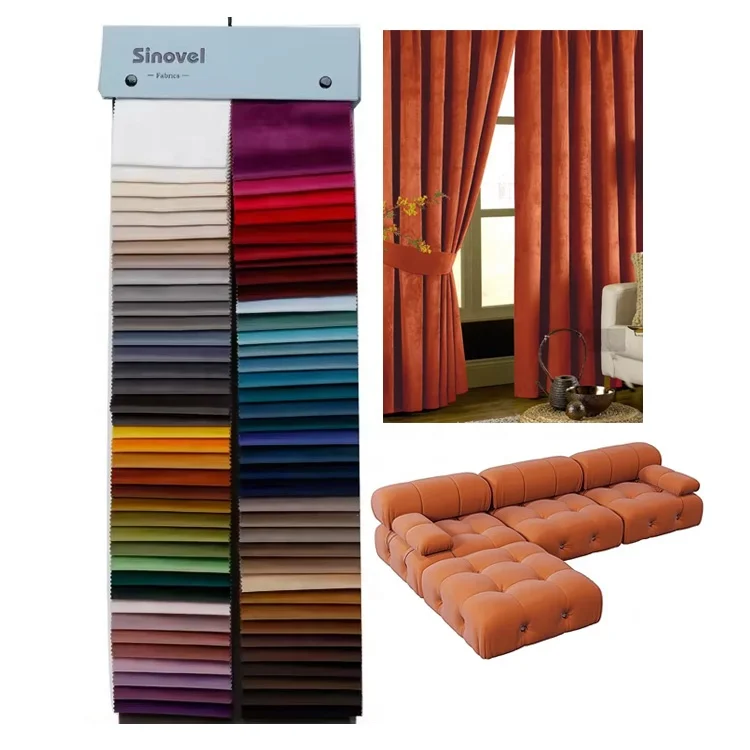 Home Decor 100% polyester upholstery waterproof curtain sofa solid plush holland velvet fabric for sofa furniture