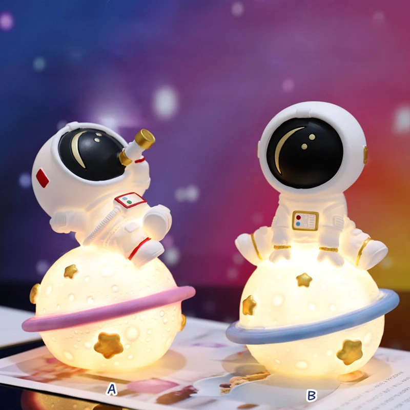 Battery Powered New Super Cute 3D Astronaut Spaceman Shape LED Night Light Nightlight Lamp For Boy Gifts Decoration Ornaments