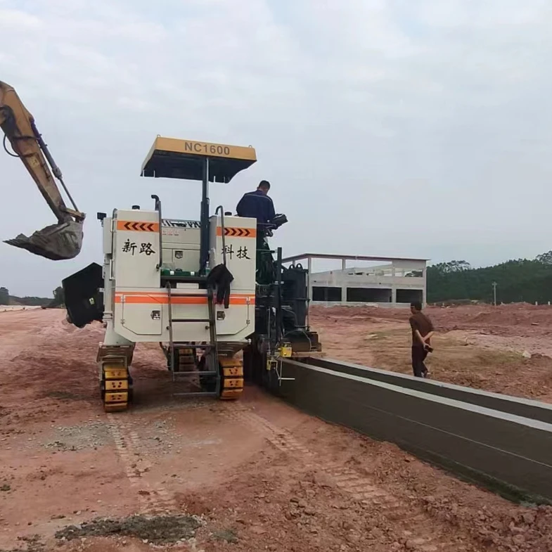 NC1600 Concrete Curb & Gutter Machine slip form paver Concrete Paving With 3D Stringless Guidance