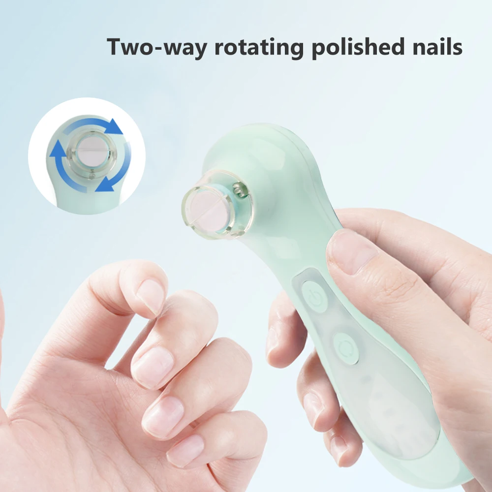 Showell factory custom  USB rechargeable baby nail trimmer electric baby nail sharpener  with nail scissors clipper