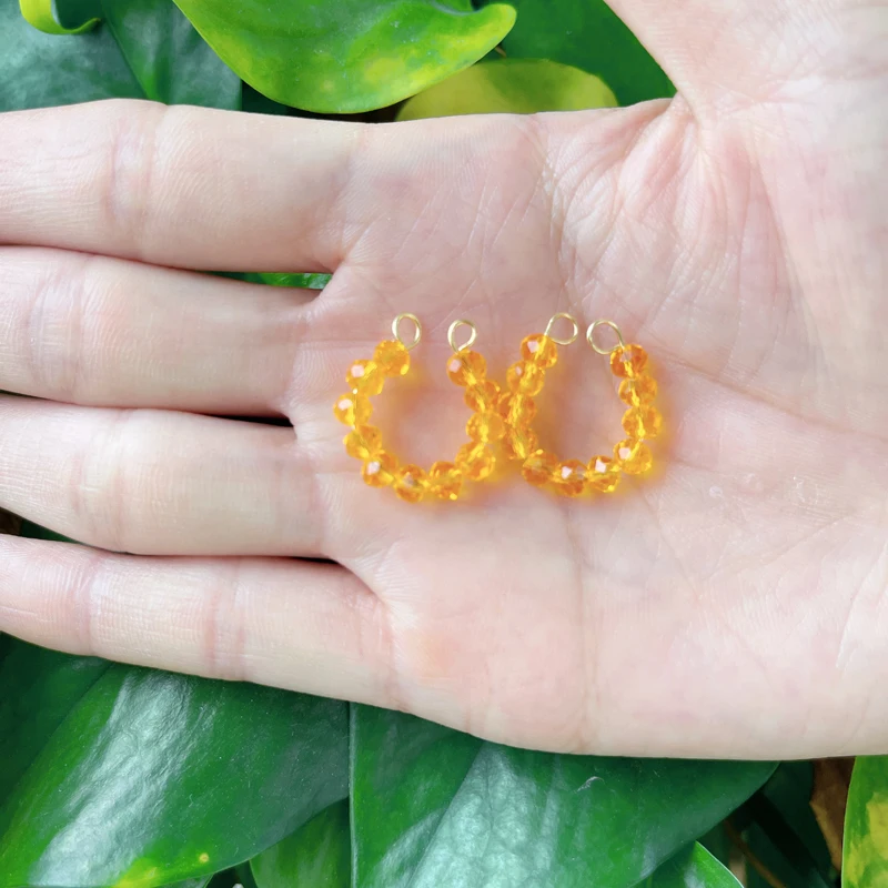 Colored Handmade Fashion Earrings Cuff Jewelry Gold Plated Brass Glass Beads Cuff Earrings For Women