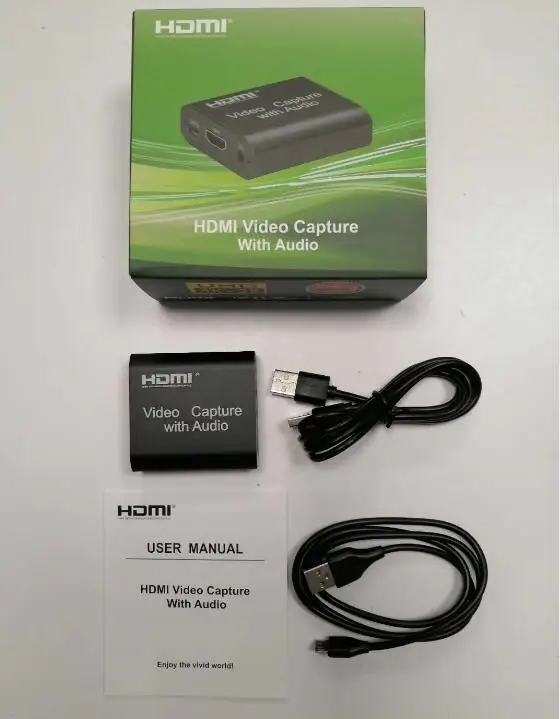 1080P HD Game Capture Card HDMI AV Input Video Recording Box with Mic-In