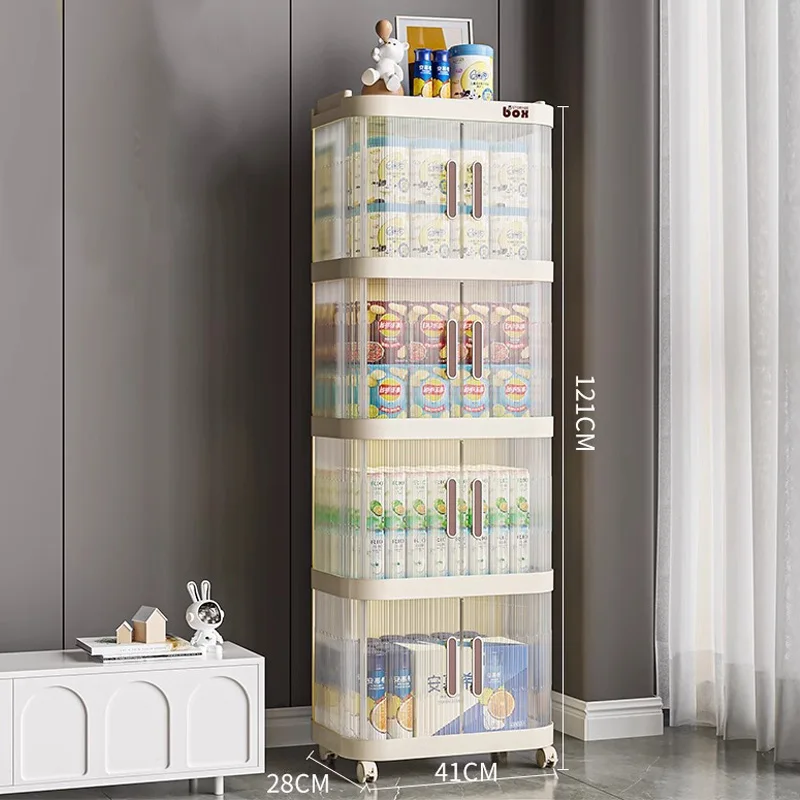 Thickened Durable Cosmetics and Skincare Storage Box Plastic Folding Stackable Storage Box with Lid and Wheels