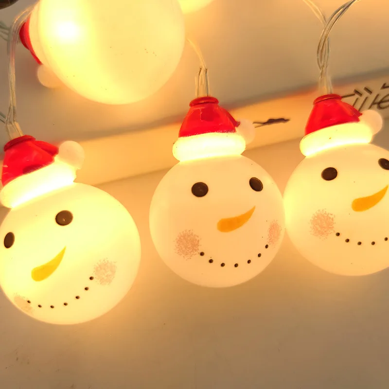 LED String Lights 1.5M 10LED/3M 20LED Snowman Santa Claus Christmas Fairy Lights for Home Bedroom Wall Patio Decoration