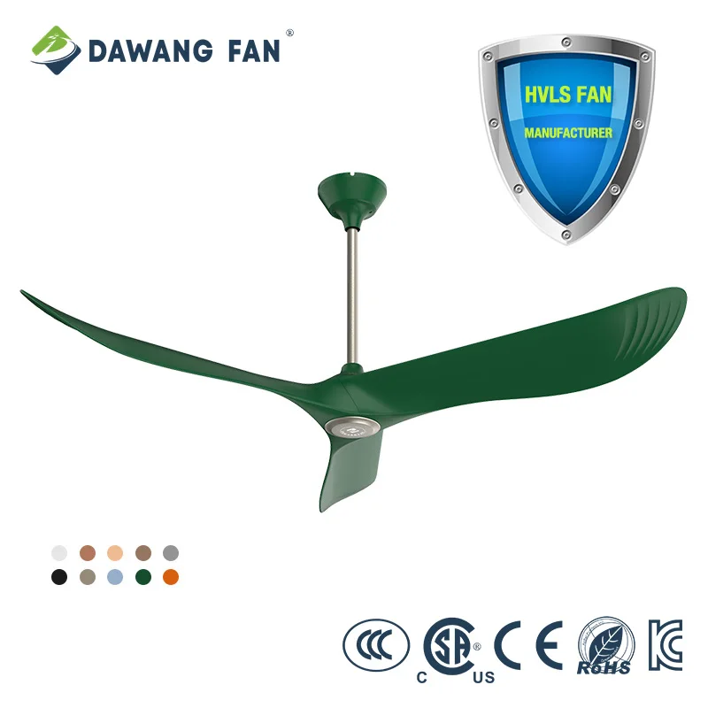 DAWANG FAN 78 Inch 3 blades green color app remote control indoor 220v black modern outdoor ceiling fan