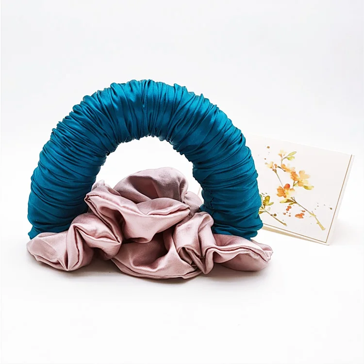 NO heat 100% mulberry silk Wave hair curler heatless curl scrunchies silk heatless curl hair tie
