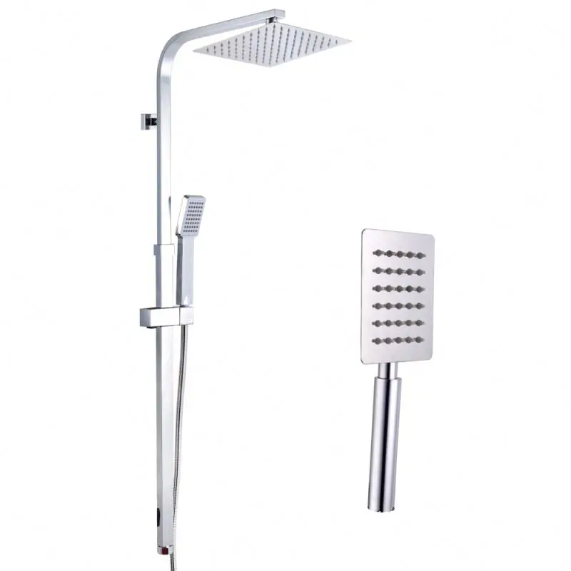
Amazon Chrome Brass Bathroom Waterfall Square Shower Faucet Set Thermostatic 
