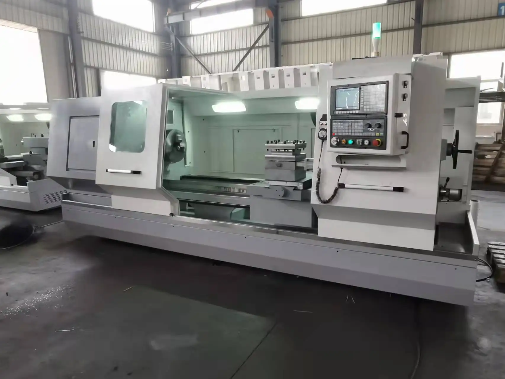 SUPERTECH CK6180/3000 CNC flat Bed Machine Turning Center Hydraulic Chuck Head CNC Lathe Live Tooling