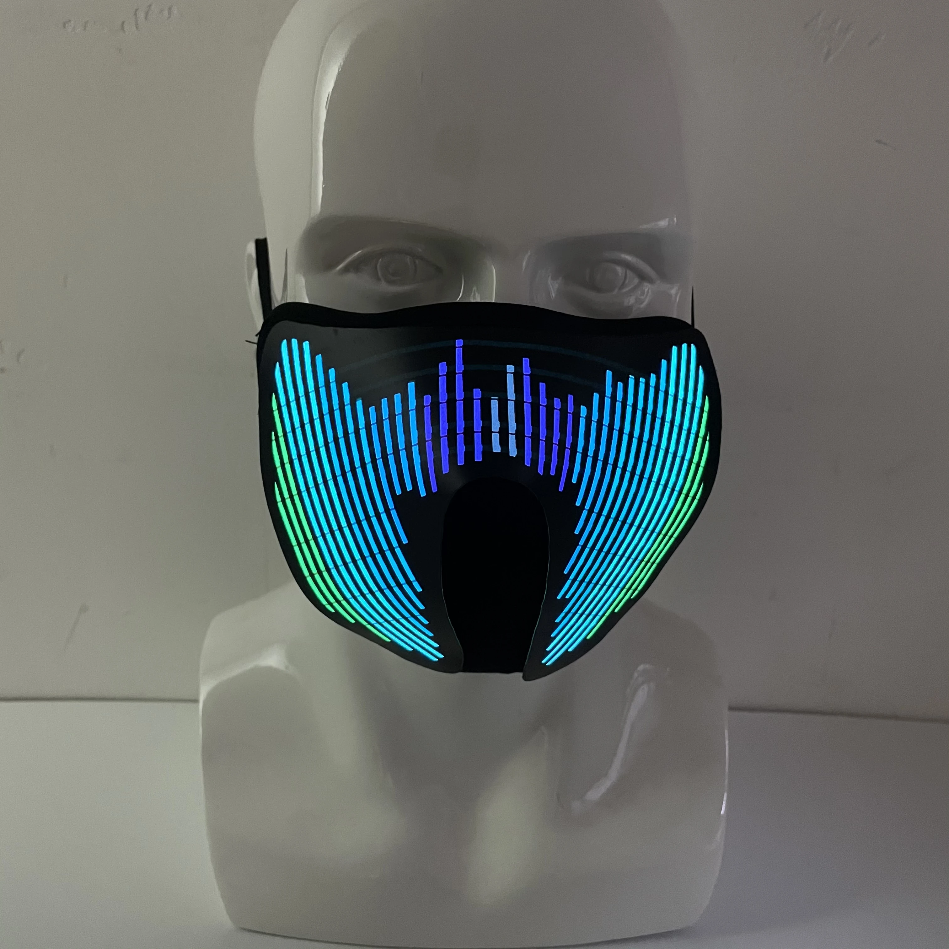 Rave Trendy High Quality Party Decorative Mask Charging Luminous Sound Activated Masks