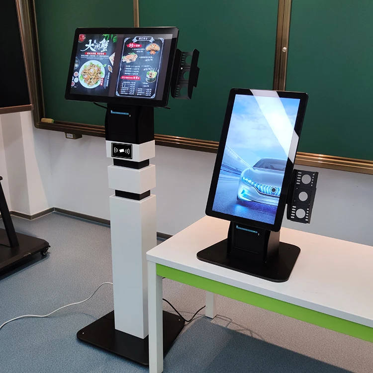 Hot sale accept customized 21.5' ultra 4K display support scan print touch screen self ordering kiosk stand for restaurant