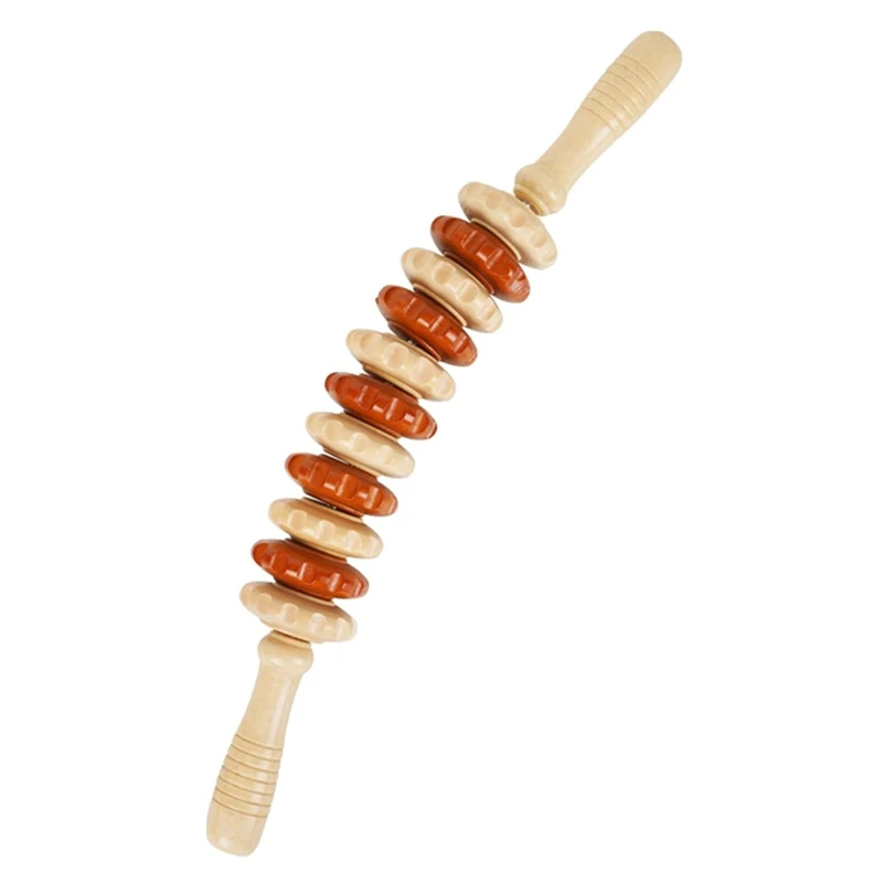 Massage Roller Stick Curved Lymphatic Drainage Wooden Massager Tools Handheld for Release Cellulite Muscle Stress