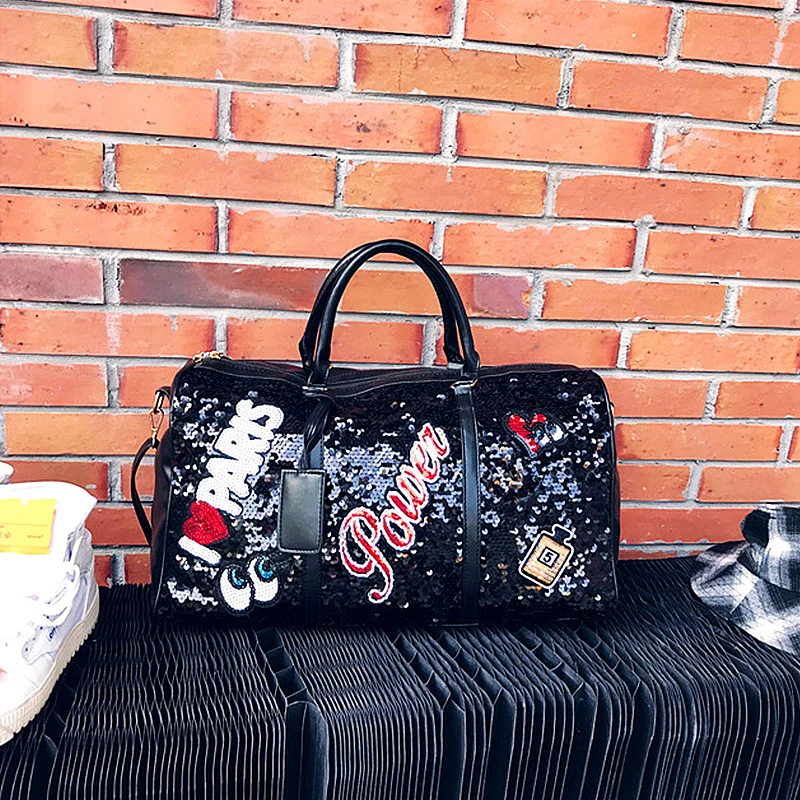 
Fashion Sequin Multifunction Waterproof Outdoor Sports Gym Luggage Bag Duffle Travel Bag 
