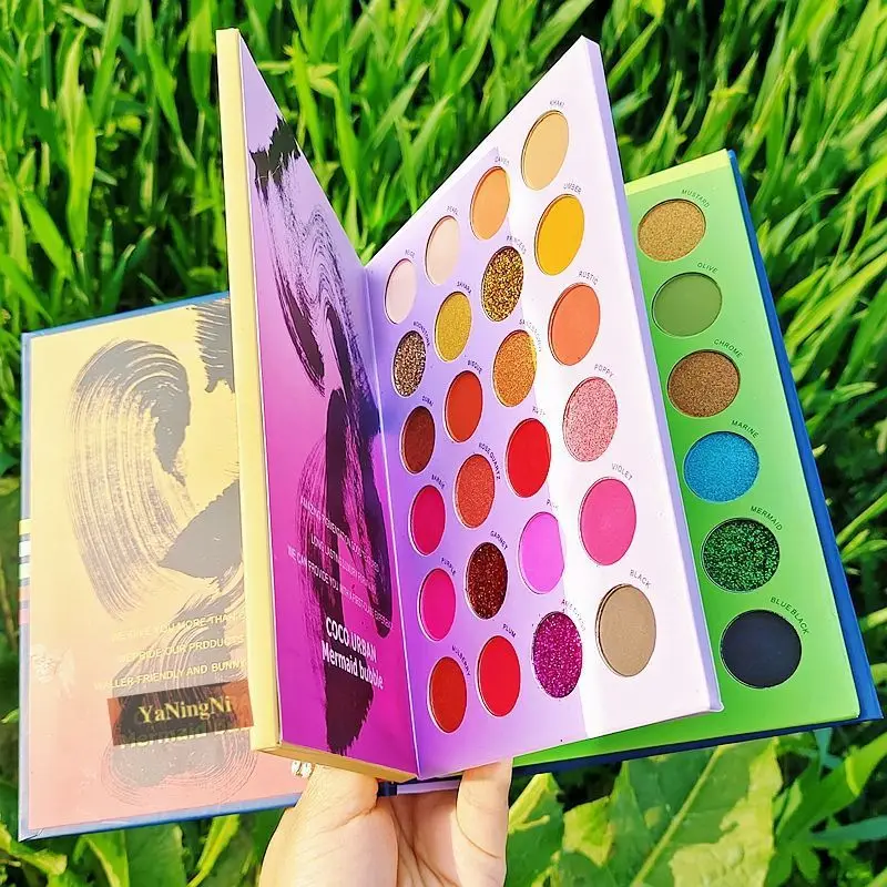 hot customized private label 72 colors folding eyeshadow pigmented Pearl glitter shimmer vegan cruelty free eyeshadow palette