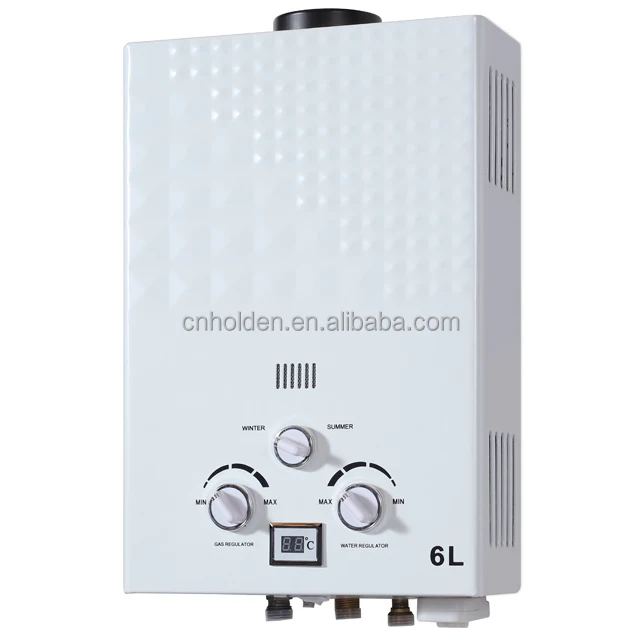 6L 10L White Gas Water Heater Copper Geyser Water Heater