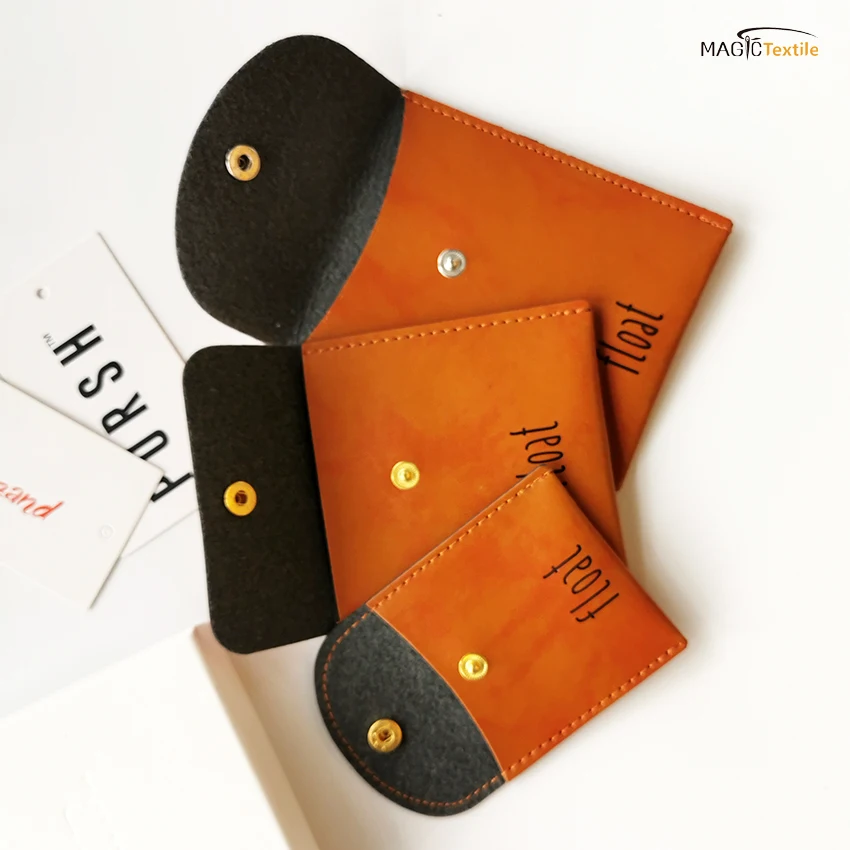 Индивидуальный роскошный конверт из искусственной кожи с клапаном, маленькие кожаные часы, Ювелирные мешочки с кнопкой