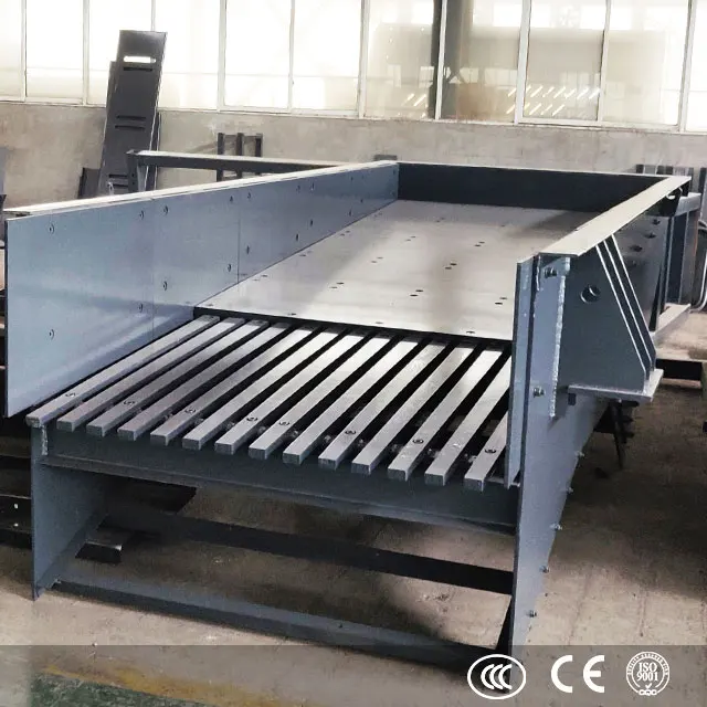 Low cost stainless steel grizzly hopper linear vibrating feeder for stone crusher