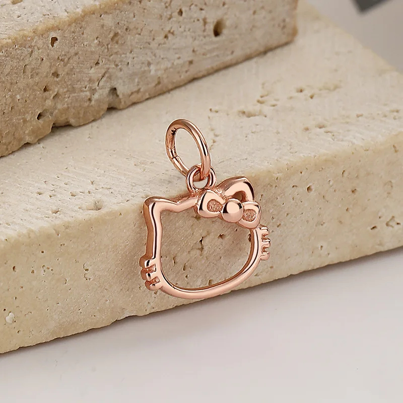 Carline Topsale Sterling Silver 925 Fashion Jewelry Pendants Cat Charms Hello Kitty Charms for Diy Jewelry Making Accessories