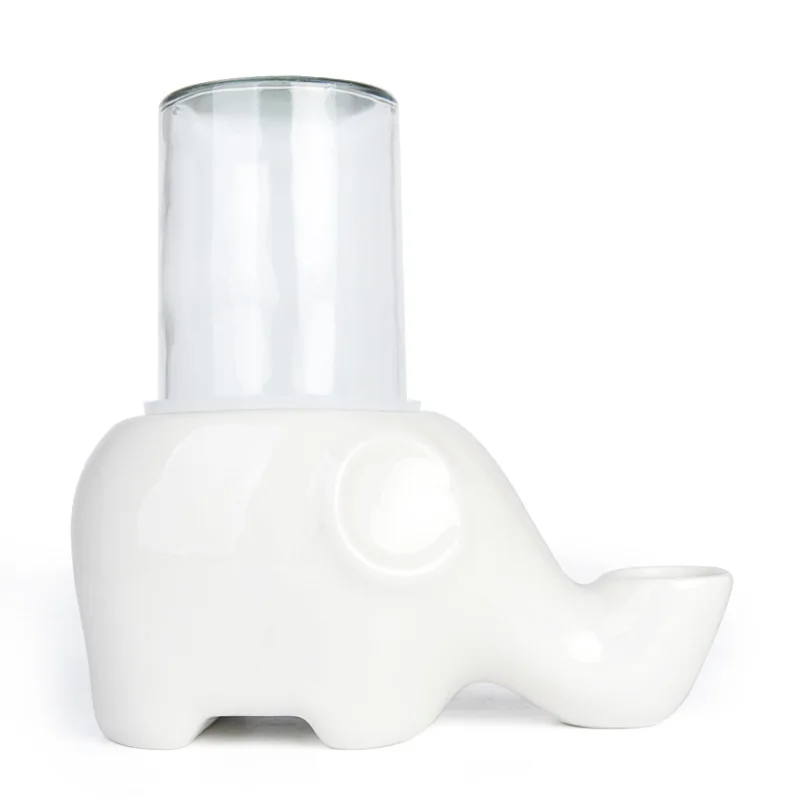 Cat water dispenser not wet mouth water bowl automatic refill ceramic cat bowl ceramic cartoon elephant water dispenser
