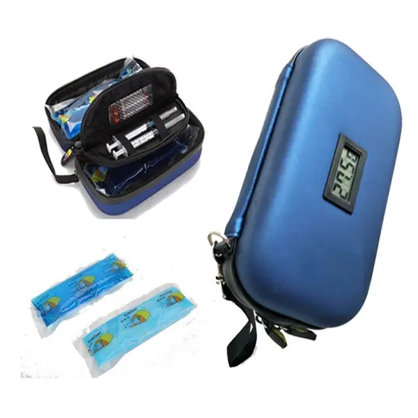 Custom Outdoor Travel Insulin Pen Diabetic Organize Cooler Case Cooling Bags With Protective Ice Brick