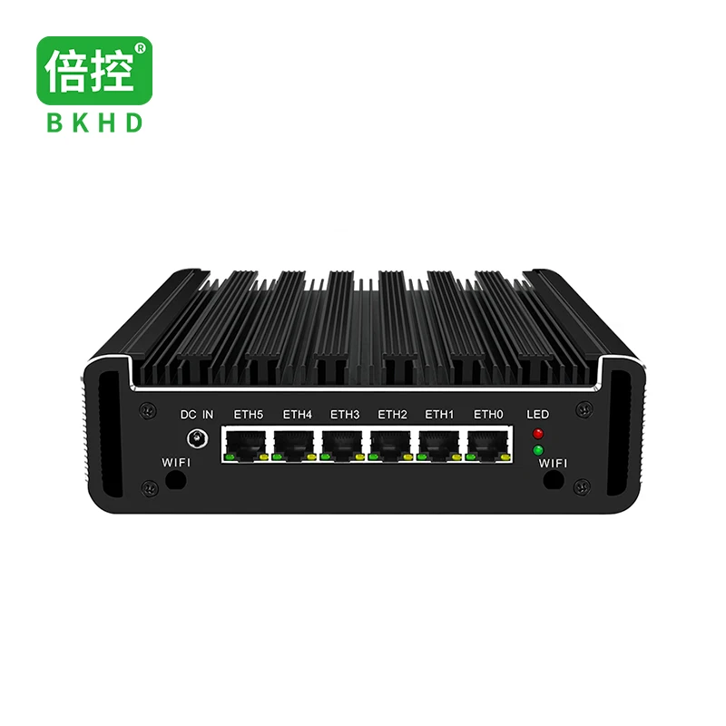 BKHD G31 1528NP Fanless Firewall Network Security Mini Router 10th Gen Core i3 i5 i7 6x2.5GE Support Pfsense MikROS