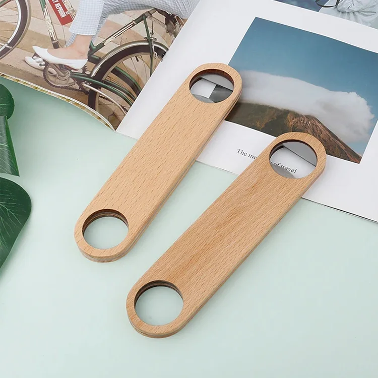 Custom Wooden Hotel Flat Board Bottle Opener Home Beer Cap Wooden Cover Wood Bottle Opener