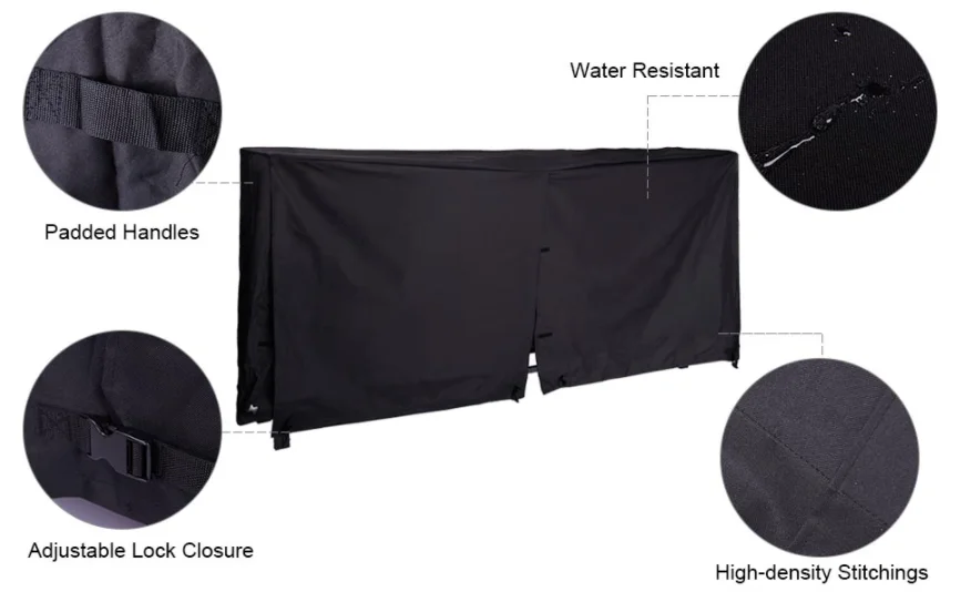  Durable Polyester Fabric Outdoor Firewood Cover Rack Log Covering All Weather Protection 8 ft.