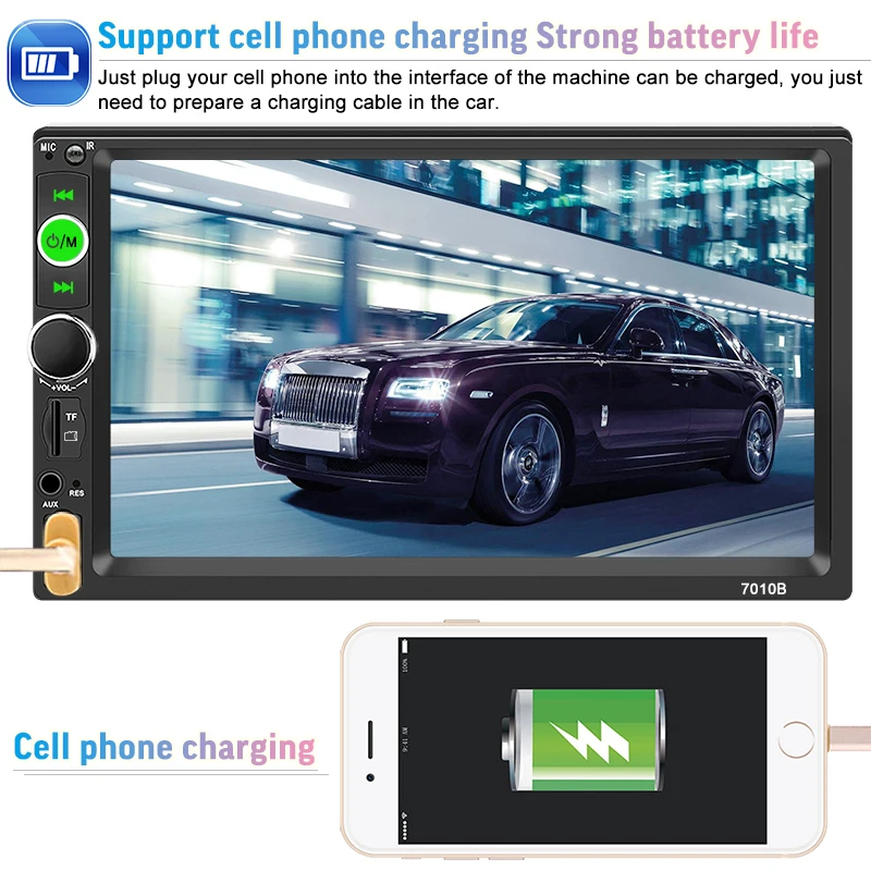 single din 7010B 7' Full Touch Screen car dvd player car radio stereo audio car multimedia video player