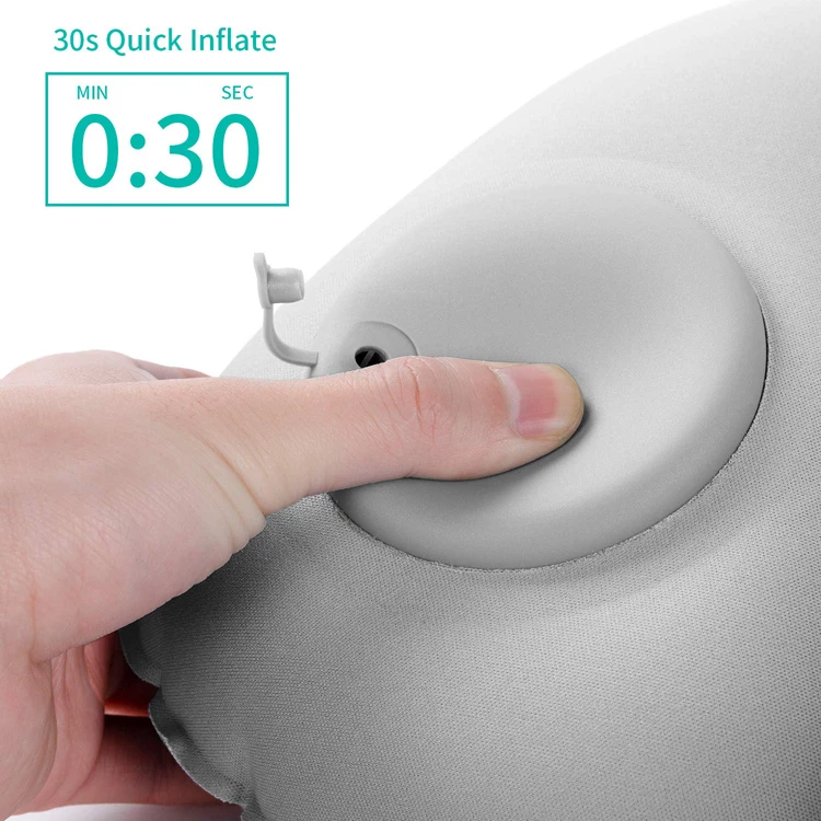 car camping  air inflatable neck pillow with carry pouch