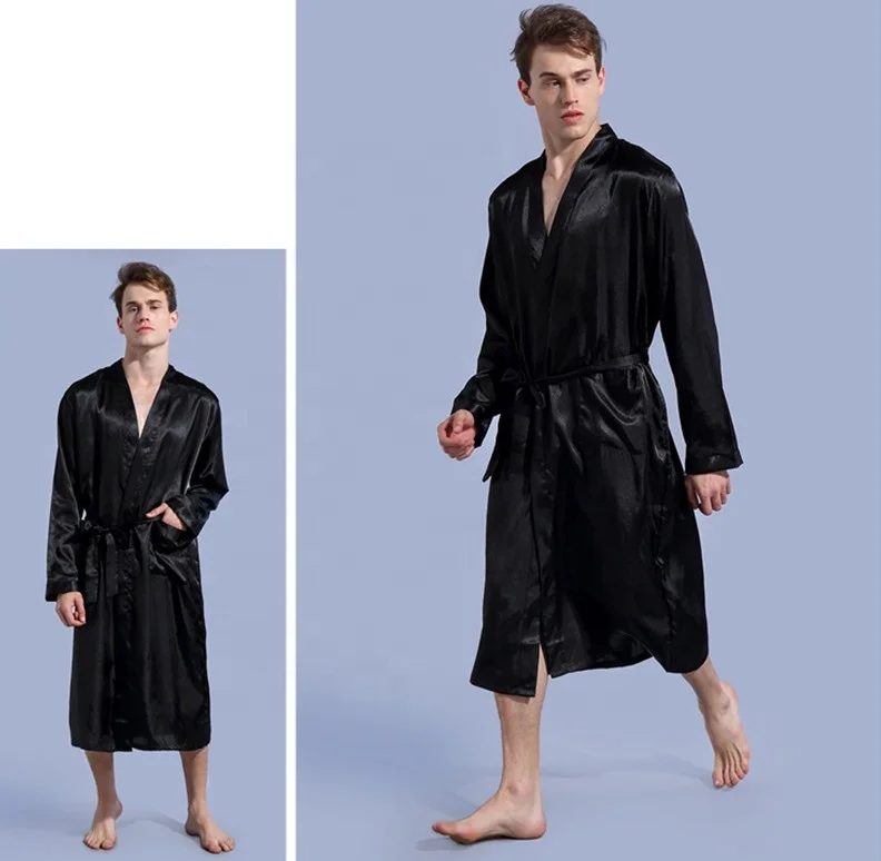 Wholesale satin printed king/queen couple robes fashion men and women home nightgown Bathrobe