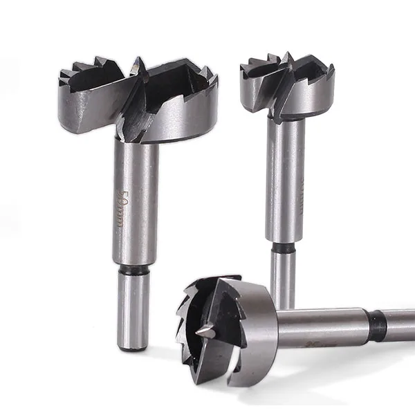 HK Round Shank 35mm Wood Boring Brocas Forstner Drill Bits with Saw Teeth for Woodworking