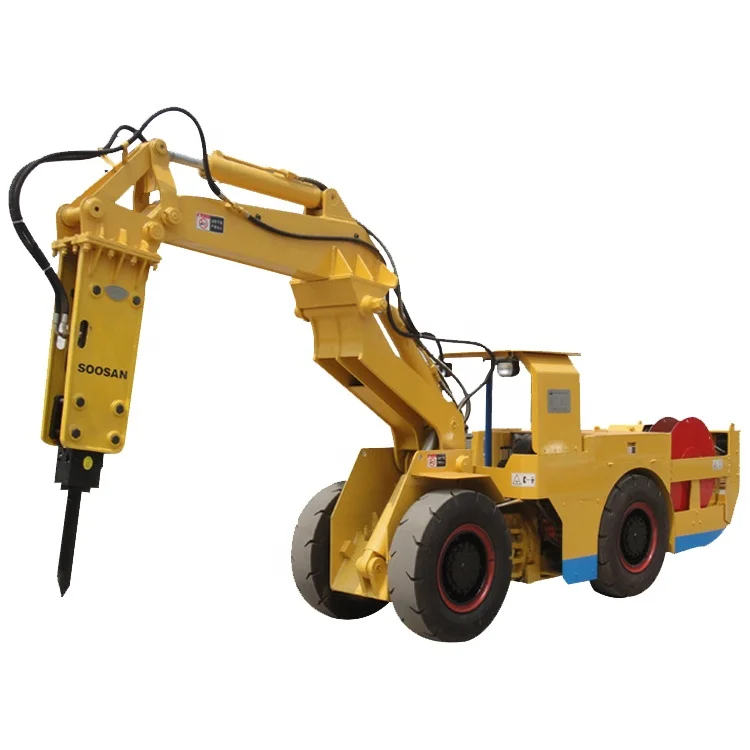 Electric motor underground tunnel mobile stone crusher equipped with Korean hydraulic breaking hammer