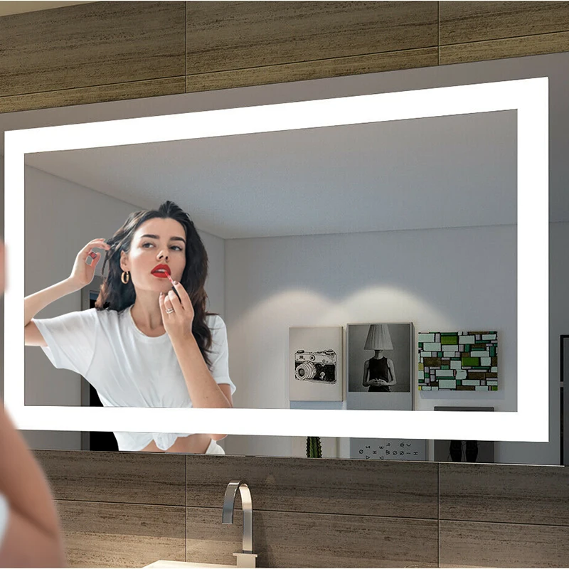 bathroom decor Full UL CE Wall Mounted touch sensor dimmer Anti-fog LED badkamer spiegel hotel light smart mirror 30 24 inches