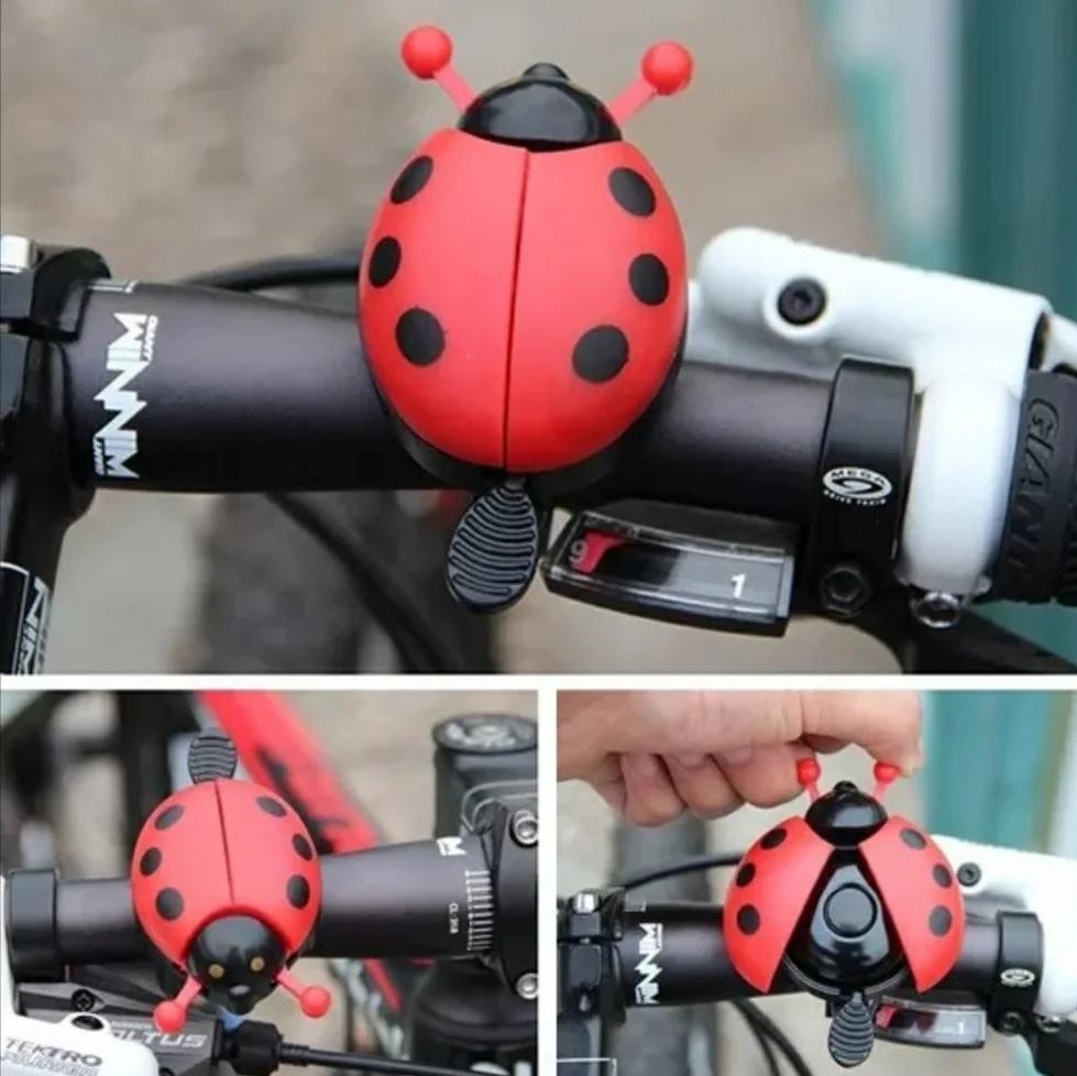 Latest research and development bicycle bell cartoon Ladybug bike bell can spread its wings baby carriage bell cycle horn