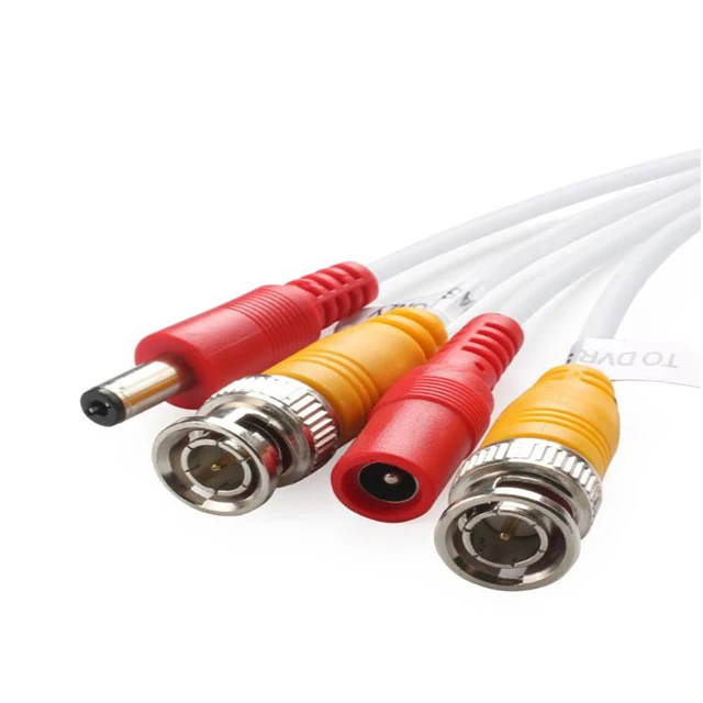 siamese  coaxial  rg58/rg59/rg6  cctv camera  cable  with dc coax  jumper cable for HIKVISION camera system