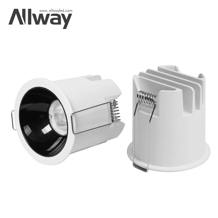 ALLWAY настраиваемый с регулируемой мощностью встраиваемый внутренний домашний отель 12 ватт COB светодиодный потолочный светильник
