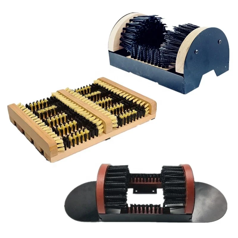 Mud Dirt Snow Indoor Outdoor Heavy Duty Garden Doorway Carpet Floor Mat Flat Wooden Boot Scrubber Shoe Scraper Cleaning Brush