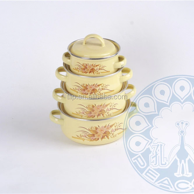 
3pc 5pc slap-up enamel casserole with ears/kitchenware pot/cook ware 