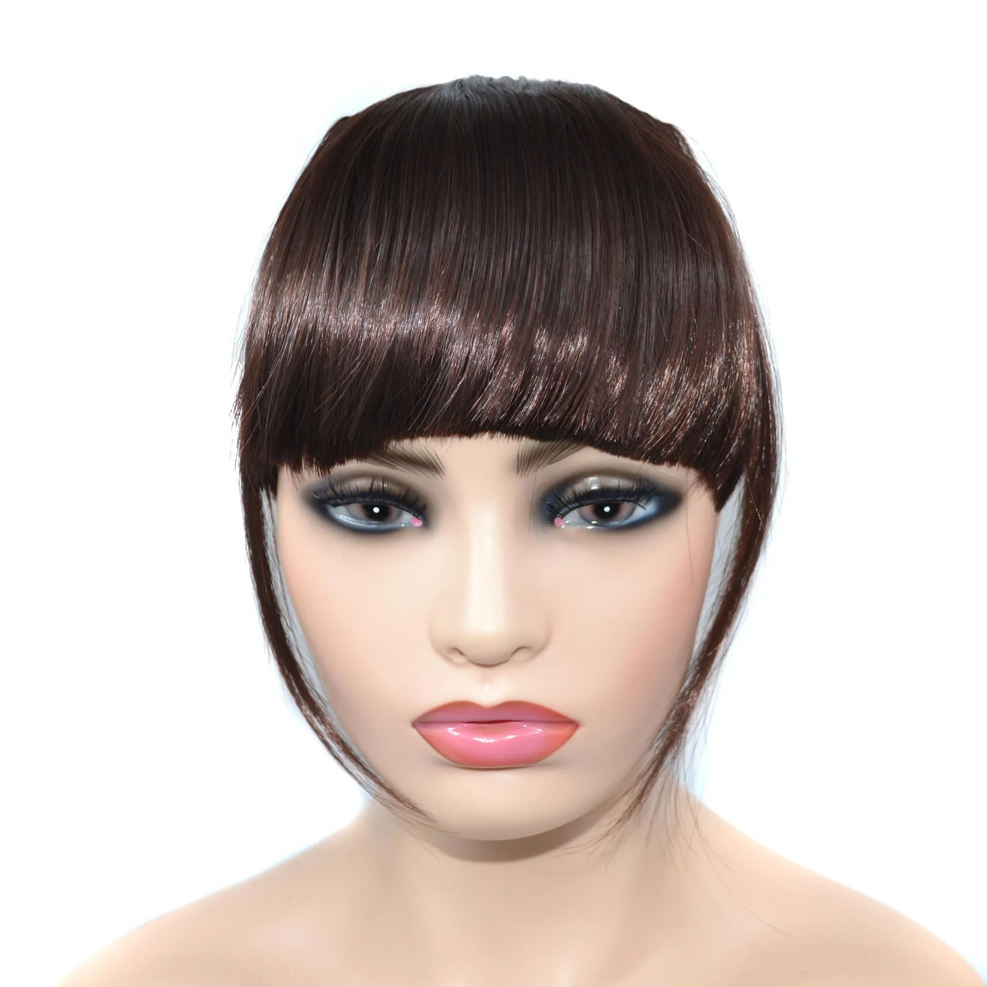 Multiple Color Popular Style Flat Bang Hair with Long Temples Hair Synthetic Hair Toupee Wigs Gueless Hd Wigs