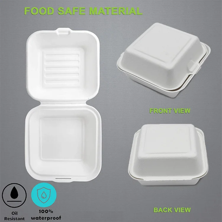 to go containers food disposable food grade sugarcane box airline food container set