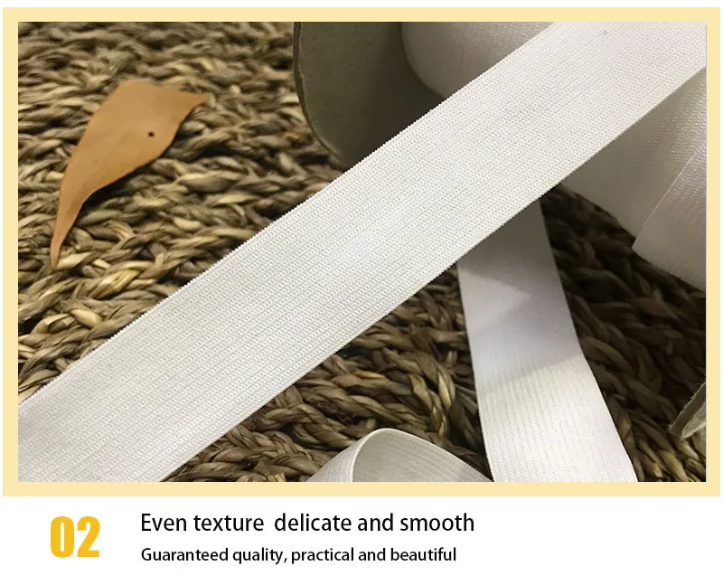 High-quality elastic belt factory direct supply spandex white 0.3-8CM crocheted flat elastic thin soft elastic belt