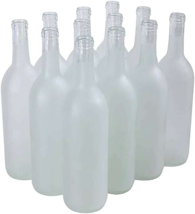 Empty wine bottle clear glass bottle for kitchen counter, home decor, crafts, bar accessories