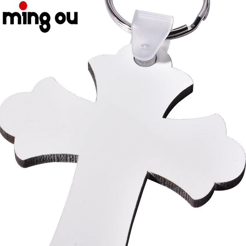 DIY Печатный MDF брелок-Крест Форма Сублимация заготовки брелок теплопередачи