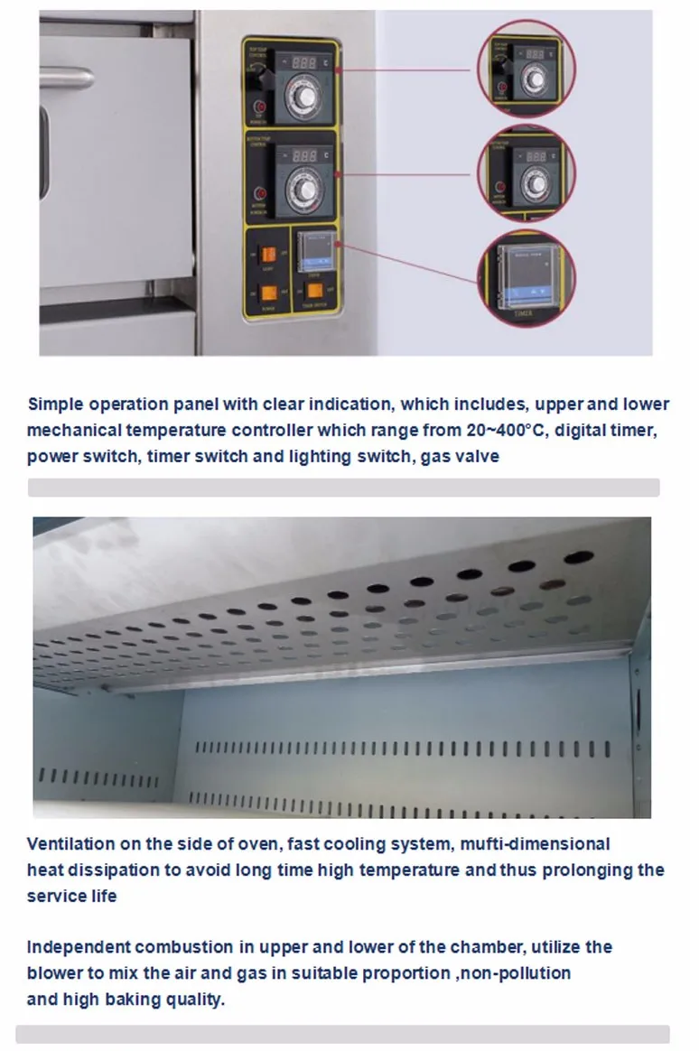 Kitchen Equipment gas oven of G36B 3 layer 6 trays bread making Oven , Deck Commercial Pizza Baking Oven,bakery oven for sale